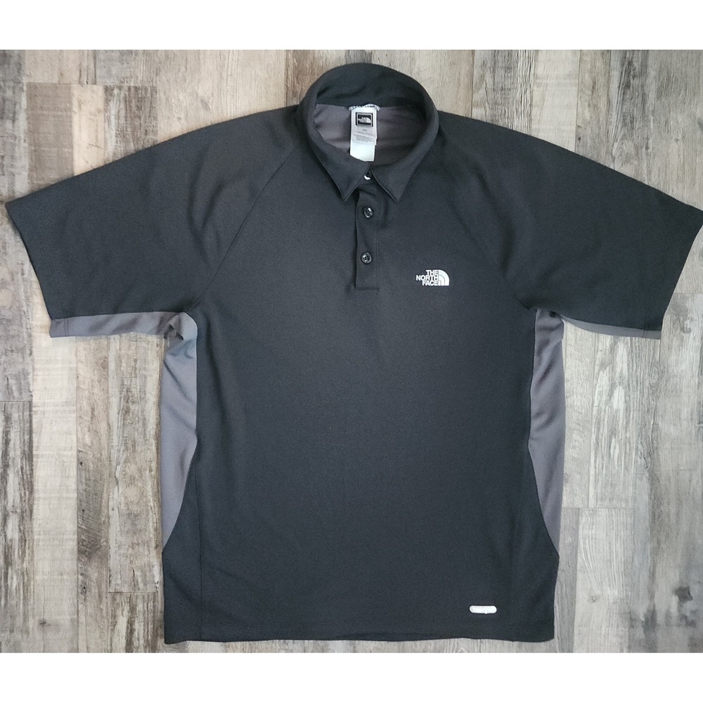 The North Face Polo Shirt Mens Size Medium Black VaporWick Short Sleeve Athletic - Picture 1 of 7